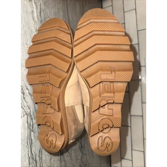 Sorel Joan of the Arctic Chelsea Wedge Heel Lined Boots Booties Beige Womens 7 - Picture 6 of 8